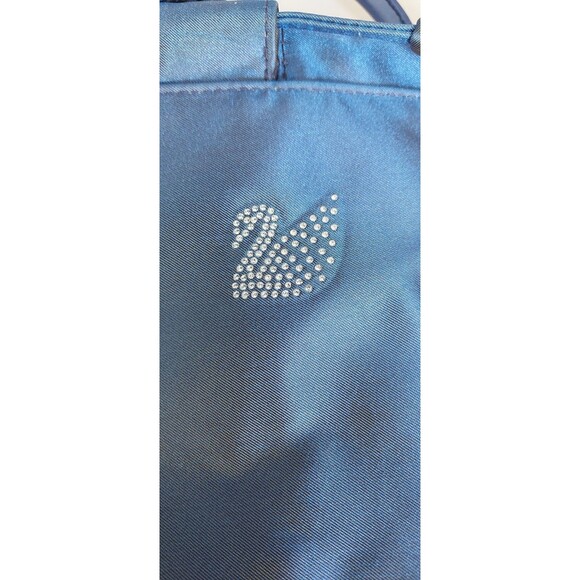 Swavarski Metallic Handle Bag With Signature Reinstone Swan - Picture 3 of 8